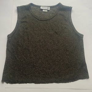 Mesh Sparkly Gold Crop Tank